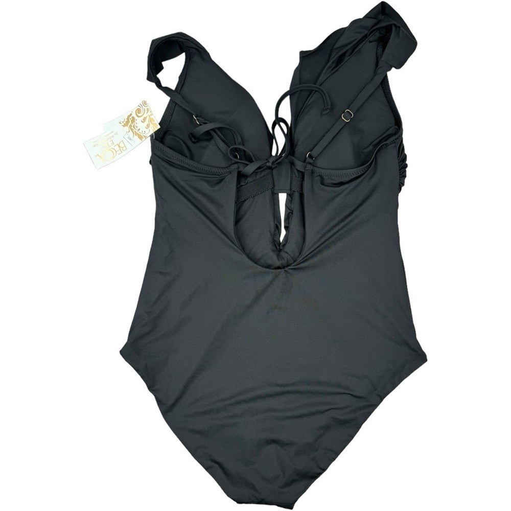 Becca Etc Trendy Plus Size Color Code Ruffled One-Piece Swimsuit - Picture 5 of 7